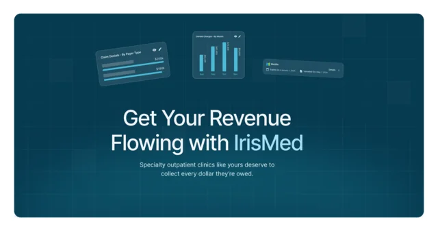 IrisMed public website preview for its healthcare platform